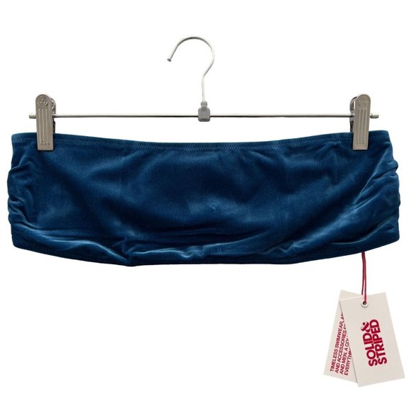 SOLID & STRIPED The Annabelle Velvet Bandeau Bikini Top Size Large.Aqua NWT 0099 - Picture 2 of 8